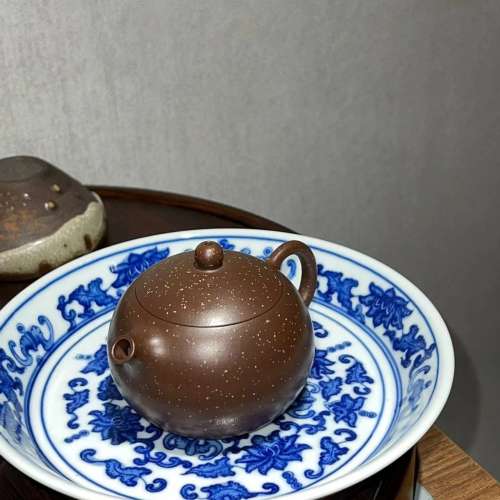 鱼嘴西施紫砂壶 全手工 实力派 原矿老紫泥铺砂