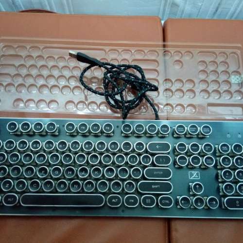 新淨全正常 有線真機械鍵盤-新盟X9銀黑 mechanical keybaord szxinmeng 新盟 x9 宏...