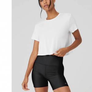 Alo Yoga CROPPED ALL DAY SHORT SLEEVE White S