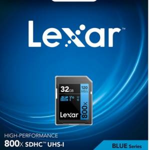 Lexar Blue Series High-Performance 800x SDHC / SDXC UHS-I Card 記憶卡 32GB [R...