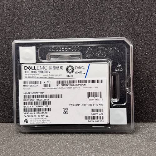 Intel D7-P5500 3.84TB SSD 2.5″ U.2 PCIe NVMe – Dell Version (SSDPF2KX038T9TP)