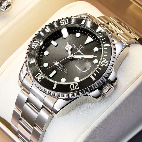 馬克華菲2024新款綠水鬼手錶男高檔帥氣夜光品牌男士手錶非機械錶