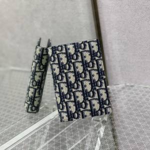 DIOR迪奧 Oblique 刺綉滿印老花字母徽標裝飾長款雙折 提花面料 卡夾卡包