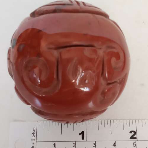 一對51mm天-然玉石福壽如意球，兩套共售500元清理存貨歡迎出價。no.B21.6.24