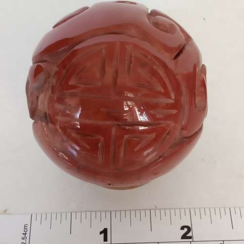 一對51mm天-然玉石福壽如意球，兩套共售500元清理存貨歡迎出價。no.B21.6.24