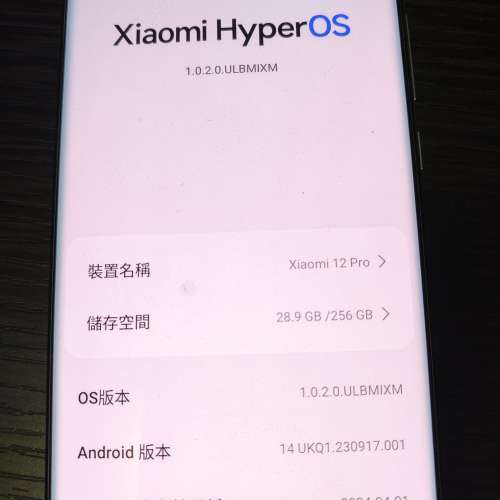 極新淨小米12 Pro(香港行貨)