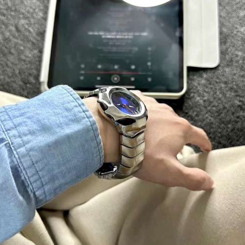 y2k異形原創刀鋒潮流男士手錶石英防水夜光帶日曆復古小眾設計ins