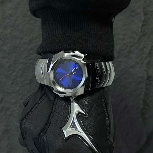 y2k異形原創刀鋒潮流男士手錶石英防水夜光帶日曆復古小眾設計ins