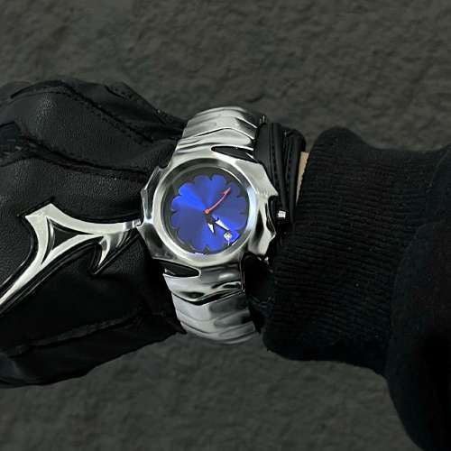 y2k異形原創刀鋒潮流男士手錶石英防水夜光帶日曆復古小眾設計ins