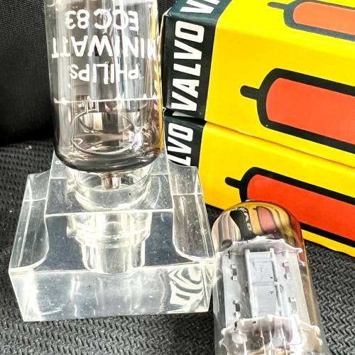 12ax7 Valvo Philips 長屏斜水銀大圓環一對富豪飛利浦德國1957同年代製造mC1同號配對