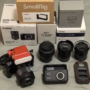 Canon M6 Mark II 連4鏡及閃燈全套出售