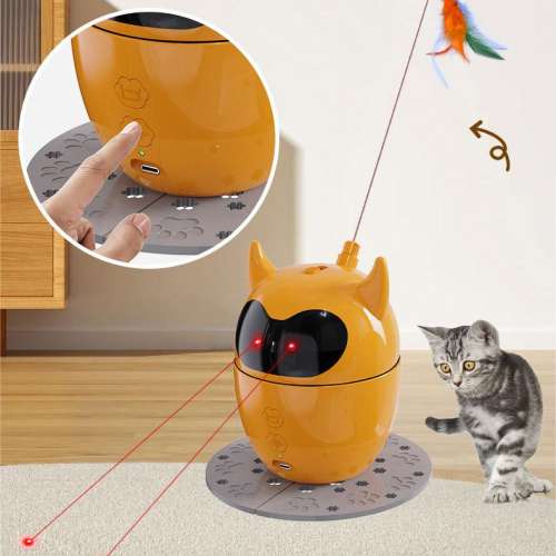 新款激光逗貓器電動貓咪玩具自嗨解悶貓轉盤寵物智能逗貓玩具