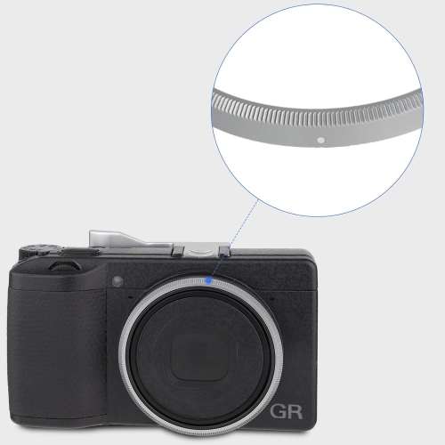 Haoge Silver Grey Metal Decorate Ring For RICOH GR3X / GRIIIX Camera (RRC-GR3XT)