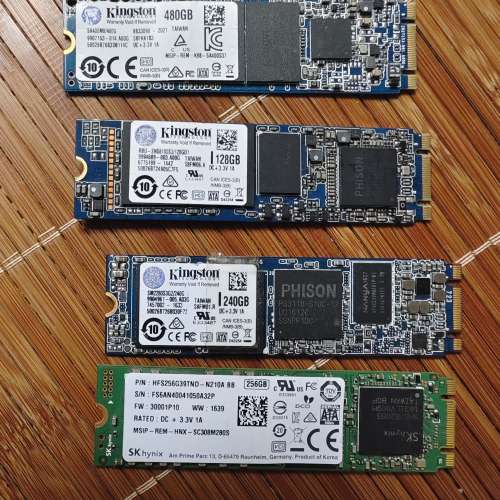 各款m2 ssd 兼容舊電腦 128，256，480GB