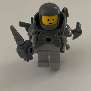 原厰正版LEGO Classic Space 淺灰色太空礦工配深灰色頭盔裝備工具