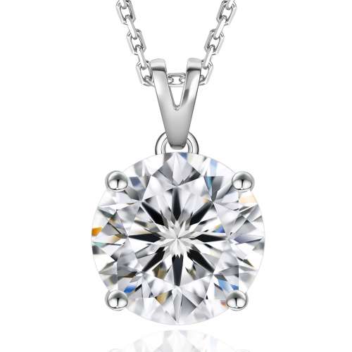 1卡莫桑鑽石吊墜吊飾s925純銀項鍊頸鍊 925 Sterling Silver Moissanite Diamond Pe...