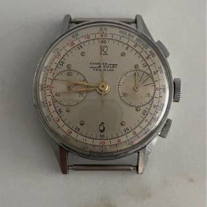 Charles Nicolet Landeron 39 movement 37mm diameter vintage manual Chronograph ...