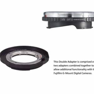 Lens Mount Double Adapter, Nikon S, Contax RF & Kiev RF External Bayonet To GFX