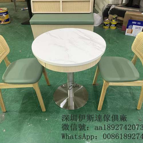 餐飲店枱櫈配套組合，餐廳食肆枱櫈，商用茶餐西餐櫃筒餐枱，防火皮椅凳，阻燃皮革卡...