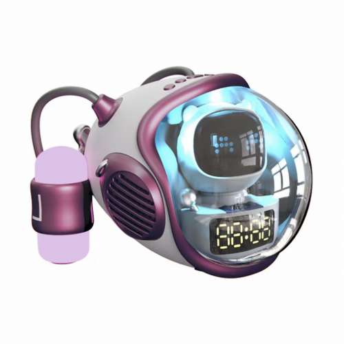 MGWK AI太空船智能藍牙音響 重低音音效 氛圍燈 續航持久 炫酷外觀 鬧鐘 高顏值高音質