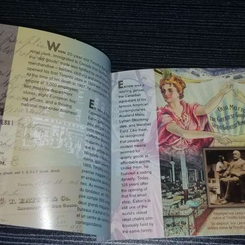 1994 年時代 加拿大 小全張 郵票 小冊子 125 Years of T. Eaton Company Retailer ...