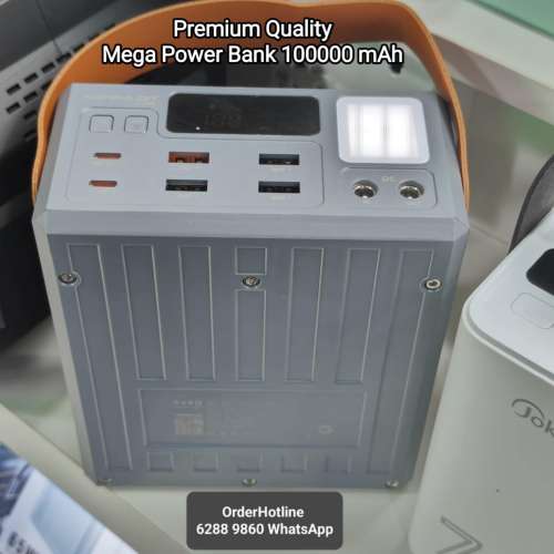 Mega PowerBank 100000mAh 超級充電寶十萬毫安時(灰/綠色)移動電源. Rechargeable ...
