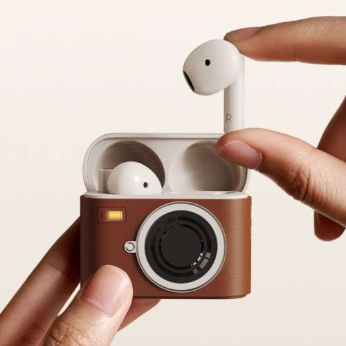 AE008真無線藍牙耳機復古CCD相機造型ENC通話降噪立體音效遊戲低延遲半入耳式蘋果安...