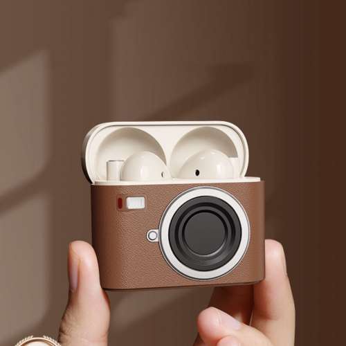 AE008真無線藍牙耳機復古CCD相機造型ENC通話降噪立體音效遊戲低延遲半入耳式蘋果安...