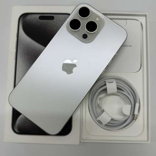 iphone15proMax256GB-99%新白色行貨(保證全新一樣)有圖為證