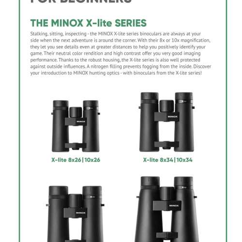 MINOX - X-lite 10 x 42 雙筒望遠鏡, 10倍的放大倍率, 觀鳥, 行山