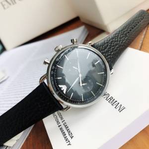 Armani 阿瑪尼經典休閒商務款，男士皮帶手錶，型號AR11109、11143、11123 黑色錶盤，