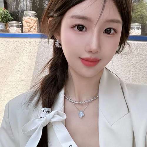 梵克雅寶Vintage Alhambr藍玉髓四葉草項鏈鎖骨鏈