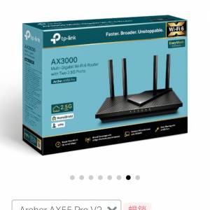 全新未開 雙2.5G port WiFi 6 router 路由器 tp-link Archer AX55 Pro