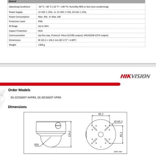 HIKVISION DS-2CE56D5T-AVIR3
