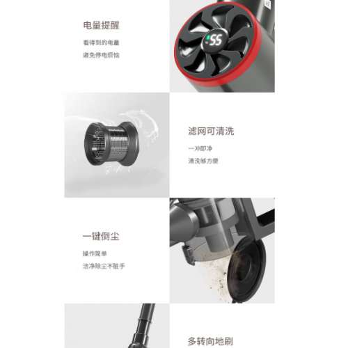 全新 米技生活（Design Germany）充電式真空吸塵器無線充電式靈活便捷VC-WP1202黑灰色