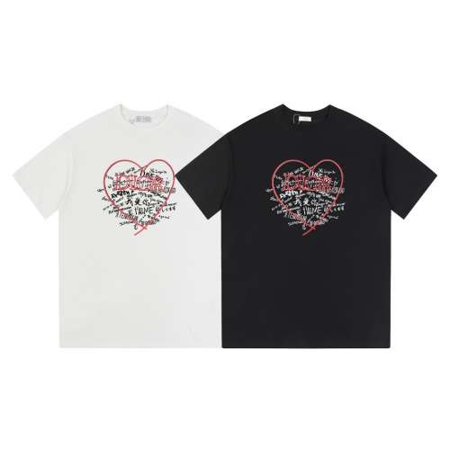 DIor新款夏季圓領心型短袖Tshirt