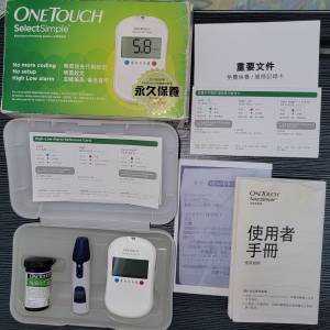 One Touch Select Simple 血糖機 快速顯示測試 血糖量度器 Blood Glucose Monitori...