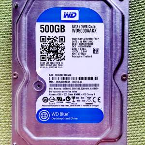 WD 500GB 容量,7200RPM,SATA 6.0Gb/s 3.5 吋桌上型硬碟