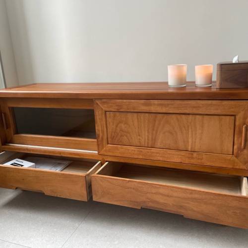 全新實木樟木電視櫃（入榫）