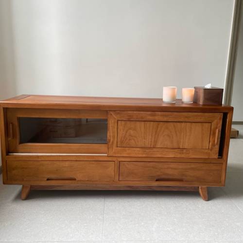 全新實木樟木電視櫃（入榫）