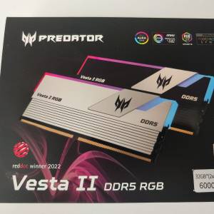 Acer Predator VESTA II RGB 32GB (16GB x2) DDR5 6000MHz - Black 黑色