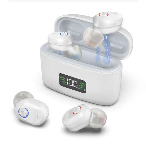 老年人助聽器成人可充電擴音器，帶 PSAP OTC 隱形數位個人入耳式擴音器，帶 LED 功...