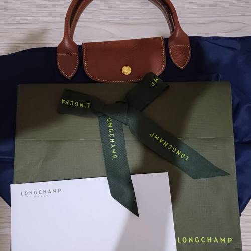 longchamp 
LE PLIAGE 原創系列 手提包 M海軍藍 - 再生帆布