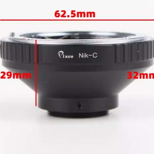 PIXCO Nikon F Mount D/SLR Lens to C-Mount (1" Screw Mount) Cine & CCTV Camera