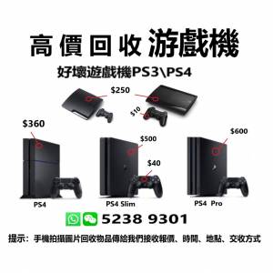 高價回收遊戲機PS3-PS4