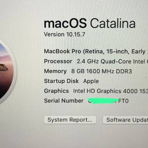 Macbook Pro 15" i7 8GB 256GB