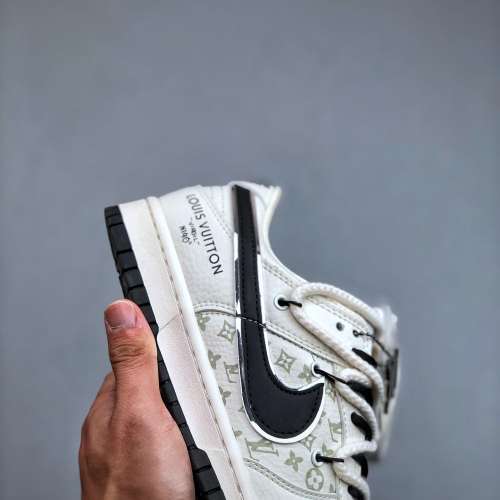 Nk SB Dunk Low LV聯名-米白黑印花 周年高端定制 低幫休閑板鞋