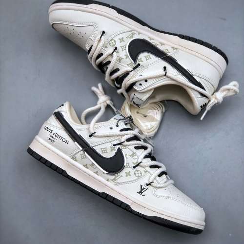 Nk SB Dunk Low LV聯名-米白黑印花 周年高端定制 低幫休閑板鞋