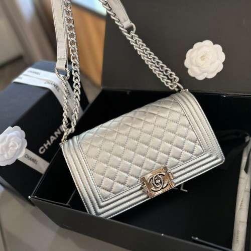 Chanelleboy女包包單肩斜包鏈條包腋下包斜挎包