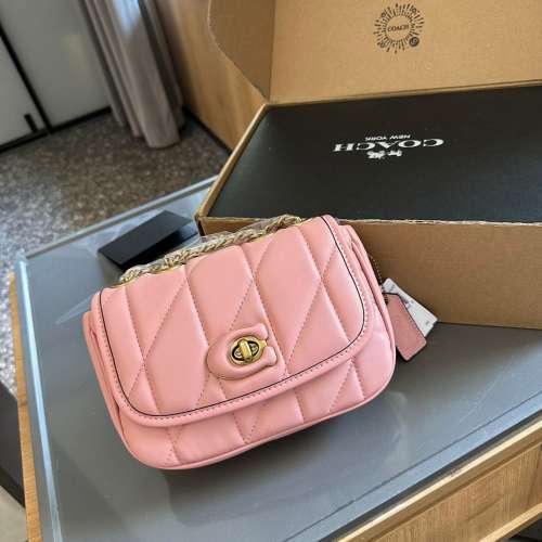 蔻馳 女包包單肩斜包鏈條包腋下包斜挎包